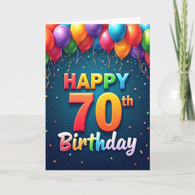 Födelsedagskort med konfettiexplosion kort (Framsida)