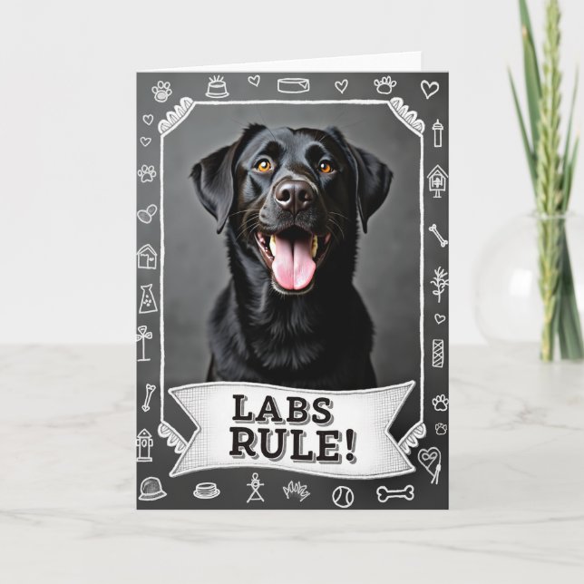 Födelsedagskort med leende hund kort (Framsida)