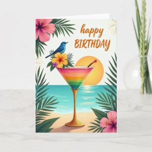Födelsedagskort med Rainbow Drink Kort