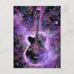 Födelsedagskort med Romantic Guitar Music Vykort