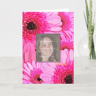 Födelsedagskort med rosa daisy kort