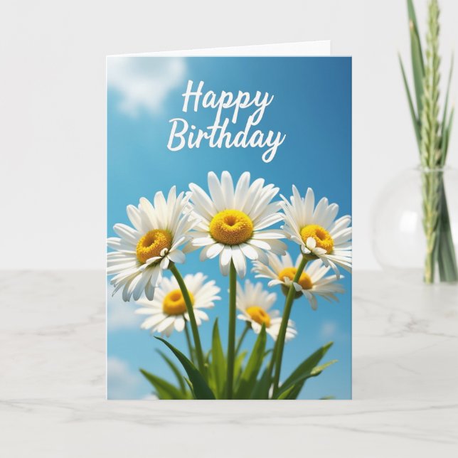 Födelsedagskort med soliga blommor kort (Framsida)