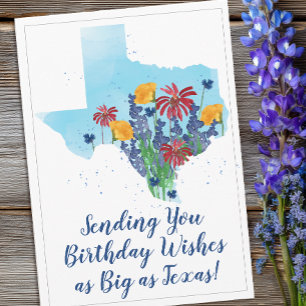 Födelsedagskort med Texas Wildflowers Kort