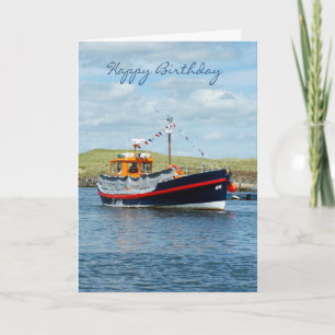 Födelsedagskort med turistbåt - Boat Birday Card Kort