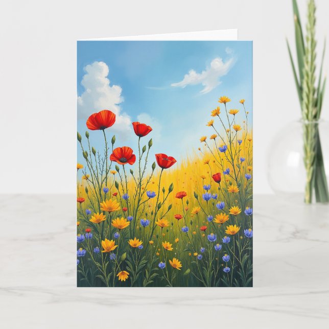 Födelsedagskort med vildblommor kort (Framsida)