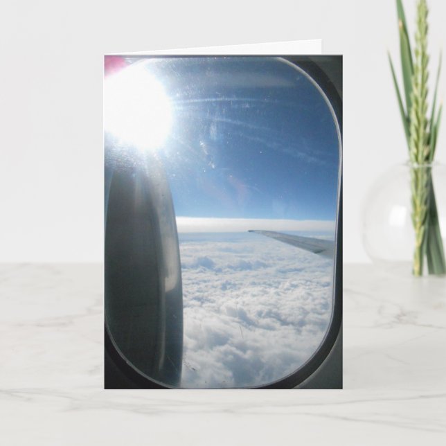 "Födelsedagskort "Molnig himmel flygplan"" Kort (Framsida)