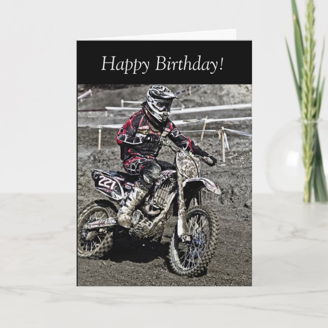 Födelsedagskort: Motocross Guy Kort (Framsida)