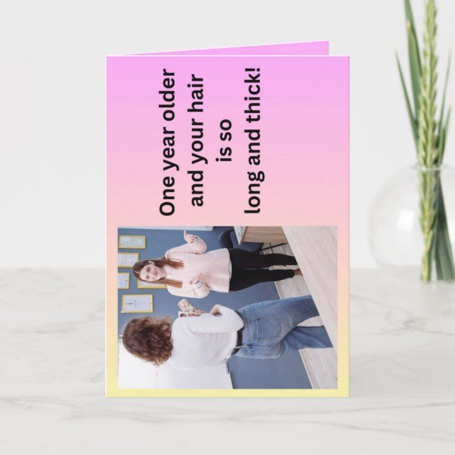 Födelsedagskort om hakan hår kort (Framsida)