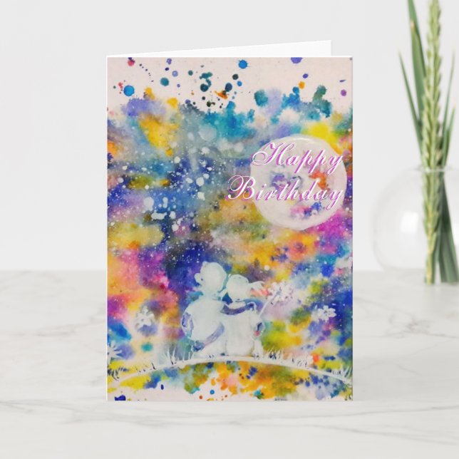 Födelsedagskort par Måne-drömmar - måla Kort (Framsida)