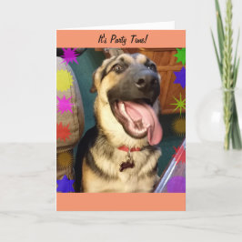 Födelsedagskort Party-tid Lycklig Hund Kort