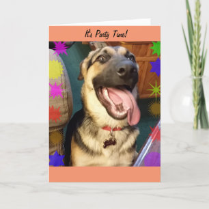 Födelsedagskort Party-tid Lycklig Hund Kort