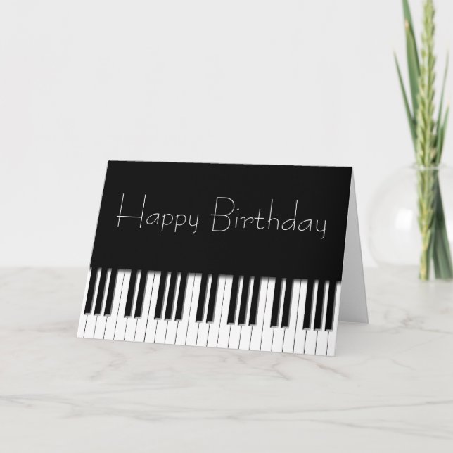 Födelsedagskort - Piano Tangentbord Nycklar Kort (Framsida)