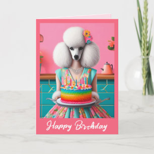 Födelsedagskort   Pudel Hund Birthday Cake 7 Candl Kort
