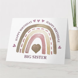 Födelsedagskort - Regnbågs Hjärtan Guld Plommon Kort