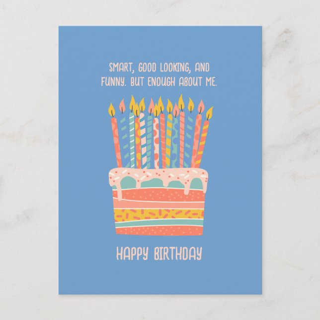 Födelsedagskort - roligt födelsedagskort för morfa vykort (Framsida)