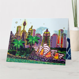 Födelsedagskort | Sequin Art City Sydney Australie Kort