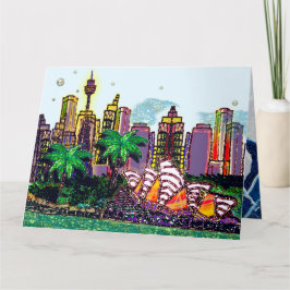 Födelsedagskort | Sequin Art City Sydney Australie Kort