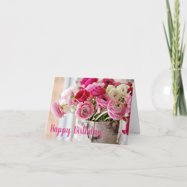 Födelsedagskort - Shabby chic Bouquet Kort (Framsida)