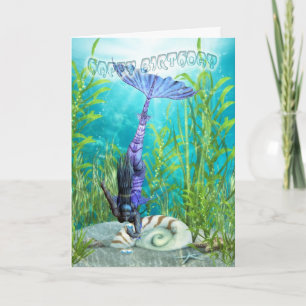 Födelsedagskort - Sjöjungfru - Undervattensmiljö Kort
