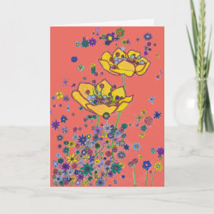 Födelsedagskort - Stora Gula blommor Kort