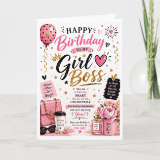 Födelsedagskort till dottern - Girl Boss Kort