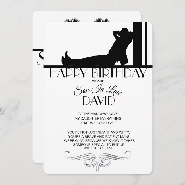 Födelsedagskort till svärson (Fram/baksida)