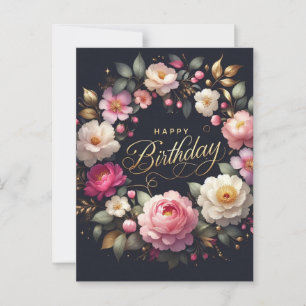 Födelsedagskort: Vibrant Blommigt Tema Vykort