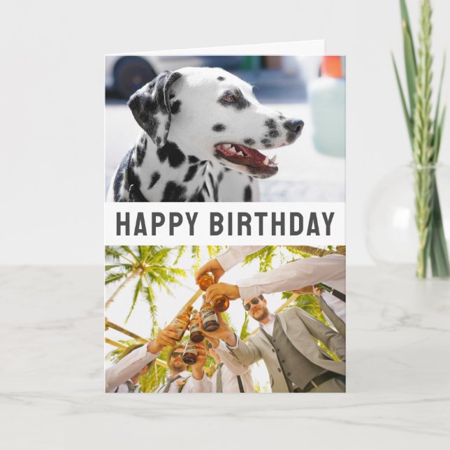 Födelsedagskortet, mappat 2 foton och text tack kort (Framsida)