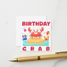 Födelsedagskrabba Party Tee Crabs Älskare Birthday Tilläggskort