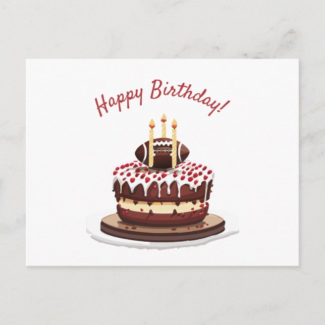 Födelsedagskummel med amerikansk fotboll vykort (Framsida)