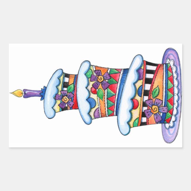 Födelsedagskummel Rektangulärt Klistermärke (Framsida)