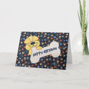 Födelsedagskvall Hund design med ben Kort