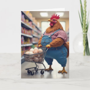 Födelsedagskyckling med ägg i ett köpcentrum kort