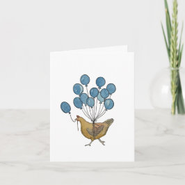 födelsedagskyckling och ballonger tack kort