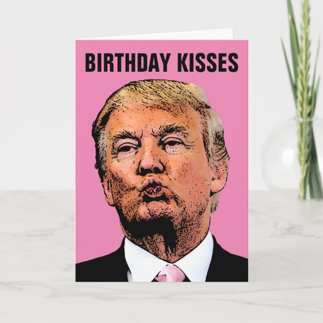 FÖDELSEDAGSKYSSEL DONALD TRUMP GRATTISKORT KORT (Framsida)