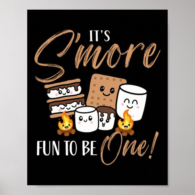 Födelsedagslägereld Marshmallow Det är roligare me Poster (Framsidan)