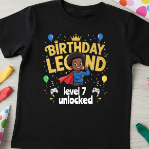 Födelsedagslegend nivå 7 Upplåst Gamer 7:e T Shirt