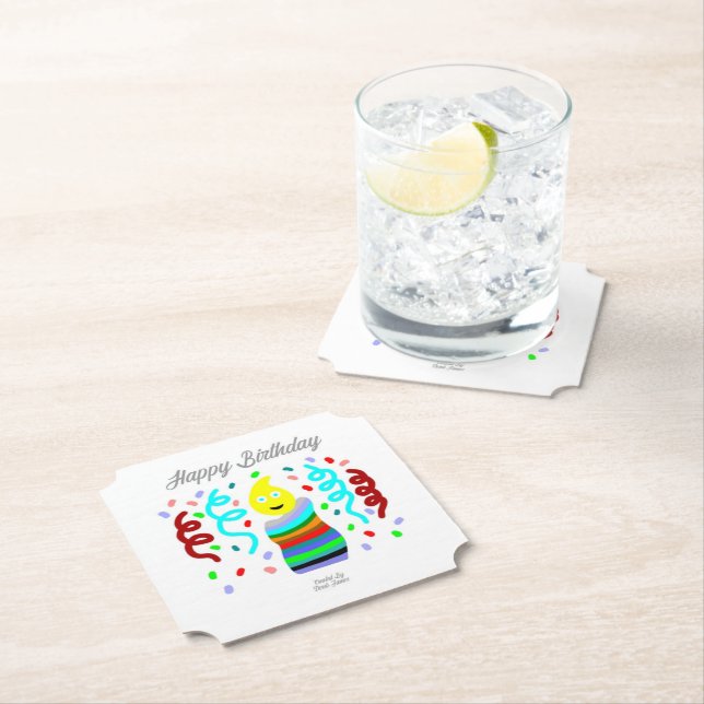 Födelsedagsljus Hälsningar Biljett Papper Coaster Underlägg Papper (Insitu)