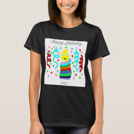 Födelsedagsljus Hälsningar Damar Svart T Shirt