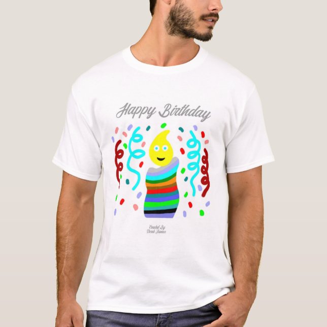 Födelsedagsljus Hälsningar Herr Basic T-Shirt (Framsida)