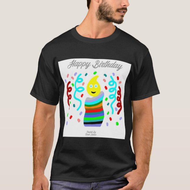 Födelsedagsljus Hälsningar Herr Svart T Shirt (Framsida)