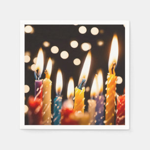 Födelsedagsljus med Bokeh Ljus Pappersservett