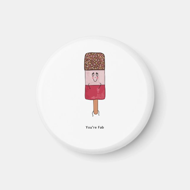 Födelsedagsmagnet, du är en fantastisk glass  magnet (Framsidan)