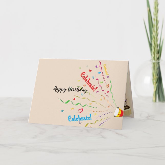 Födelsedagsmappat hälsningskort. kort (Framsida)