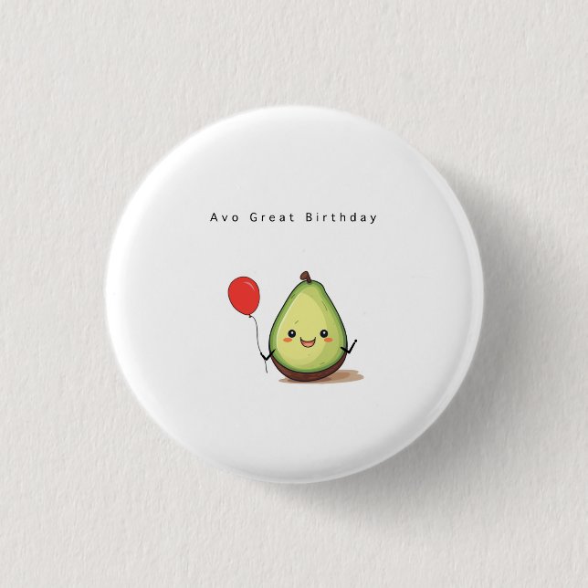 Födelsedagsmärke, avocado-märke/knapp/knapp, söt  knapp (Framsida)