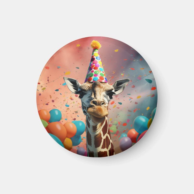 Födelsedagsmärke giraff, magnet, kul  magnet (Framsidan)
