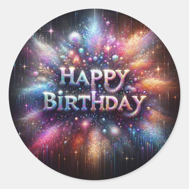 Födelsedagsmärke Runt Klistermärke (Framsida)