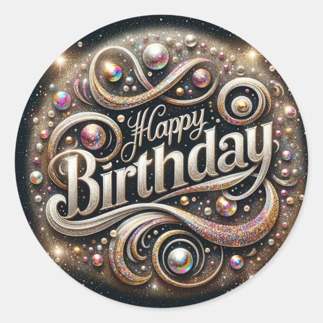 Födelsedagsmärke Runt Klistermärke (Framsida)