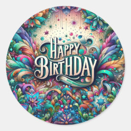 Födelsedagsmärke Runt Klistermärke