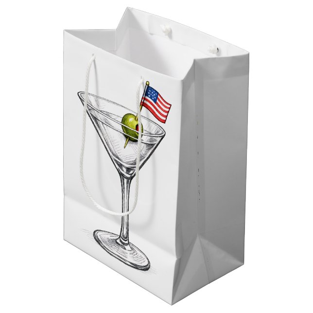 Födelsedagsmartini med amerikansk flagga (Framsidan Vinklad)